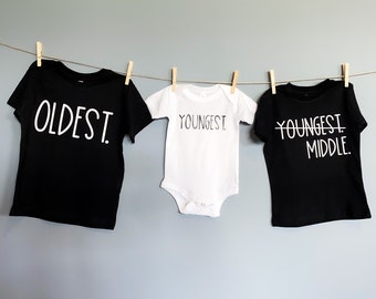 Sibling Shirts | Oldest Middle Youngest Shirts | Big Brother Little Brother | Big Sister Little Sister | Matching Sibling Shirts | Siblings