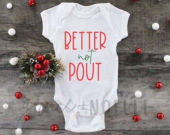 Better Not Pout Christmas Bodysuit | Christmas Baby | Cute Christmas Bodysuit | Funny Baby Christmas Outfit | Christmas | Christmas Gifts