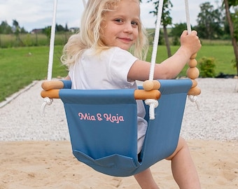 Personalized Outdoor Baby Swing | Custom Name Toddler Swing | Birthday Gift for Baby Girl or Boy