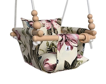 Baby Swing, Babyschaukel, Kinderschaukel, Balançoire Montessori Toddler swing FLORAL  | CE |