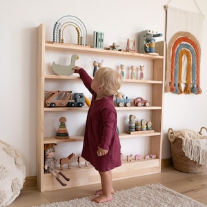 Narrow Toy shelf, Nursery Toy Storage, Toddler Montessori furniture, Toy cabinet, Montessori toy shelf, Spielzeugregal, étagère à jouets