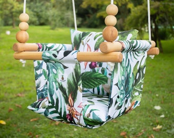 Baby Swing, Schaukel, Indoor Outdoor, Kinderschaukel, Balançoire, Altalena in tessuto, Babygift, Regalo di compleanno, Giocattolo fatto a mano EXOTIC