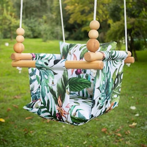 Baby Swing, Schaukel, Indoor Outdoor, Kinderschaukel, Balançoire, Fabric Swing, Easter Baby gift, Birthday Gift, Handmade Toy EXOTIC