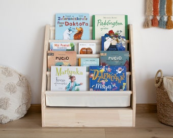 Kleinkind Montessori Bücherregal, Bücherregal, Bücherregal, Bücher Aufbewahrung, Kinderzimmer Möbel, étagère à livres, Front-Bücherregal