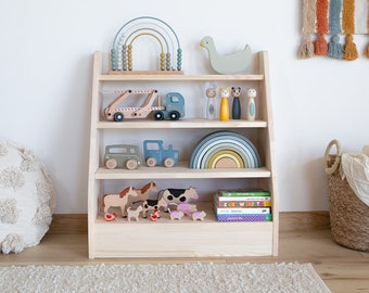 Montessori toy shelf, Shelf for kids, Toy storage, Spielzeugregal, étagère à jouets, Kids furniture, Kids room furniture, Natural pine wood