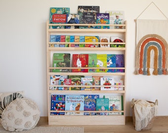 Estantería Montessori para niños, estantería de madera para juguetes para  niños, estantería moderna para habitación de niños, biblioteca para niños  pequeños, exhibiciones de libros de guardería -  España