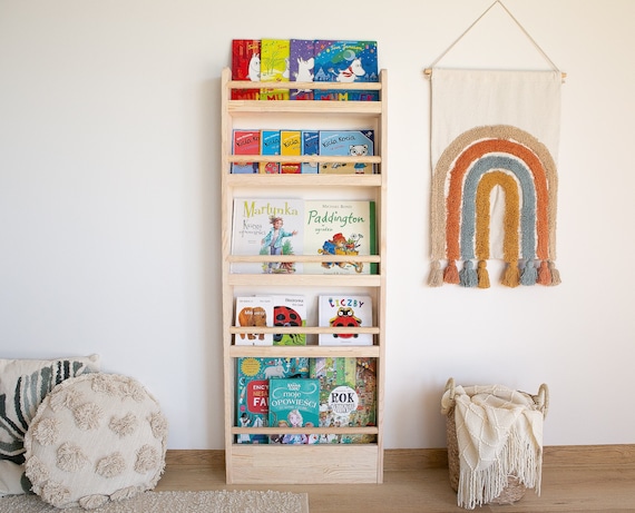 Slim wall bookshelf deals
