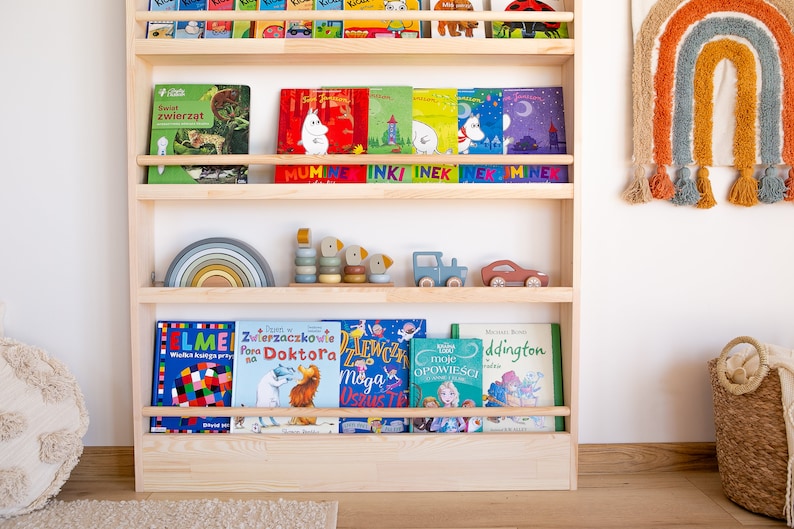 Vetrina a parete, libreria per l'asilo nido, libreria Montessori, Bücherregal, libreria, mobili per la camera dei bambini, étagère à livres immagine 7