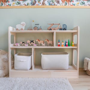 Montessori Wooden Furniture for Kids | Toddler toy shelf | Spielzeugregal | Étagère à jouets | Nursery bookshelf | Kinderregal