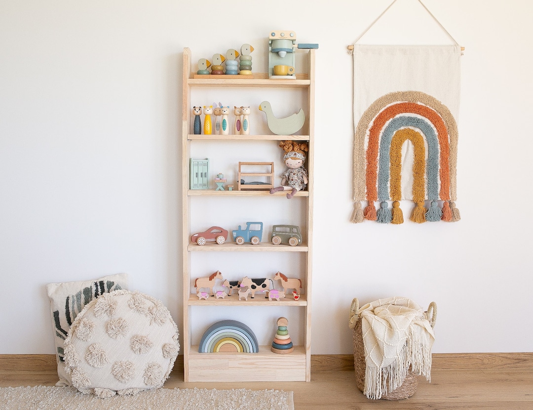 Kids Toy Shelf, Slim Wall Shelf, Montessori Shelf for Kids, Toy Storage ...