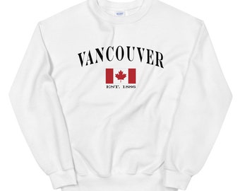 Vancouver Canada Flag Sweatshirt: Vintage Style Crewneck