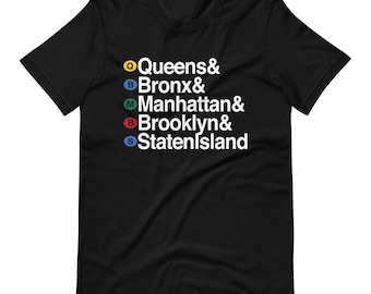 New York Boroughs T-Shirt: Unisex 5 Boroughs Tee