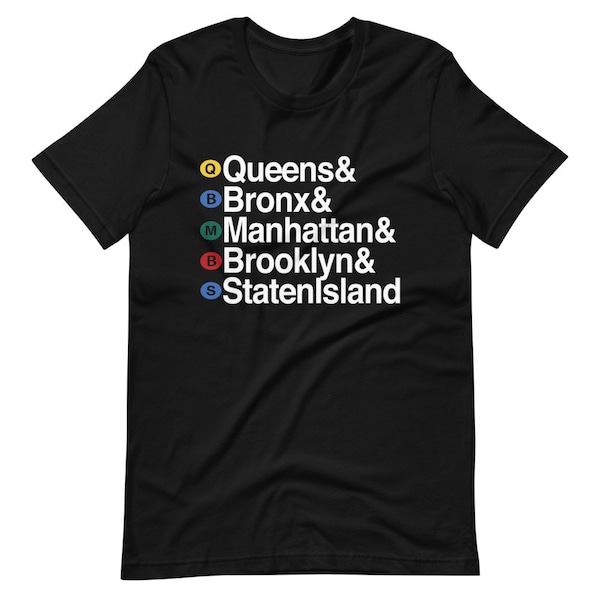 New York 5 Borough Short-Sleeve Unisex T-Shirt | New York Boroughs Tee | New York Gift | New York Ampersand Shirt