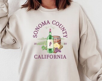 Felpa Sonoma County / California – Unisex, Cotone Blend, Grigia? (colore Non Specificato)