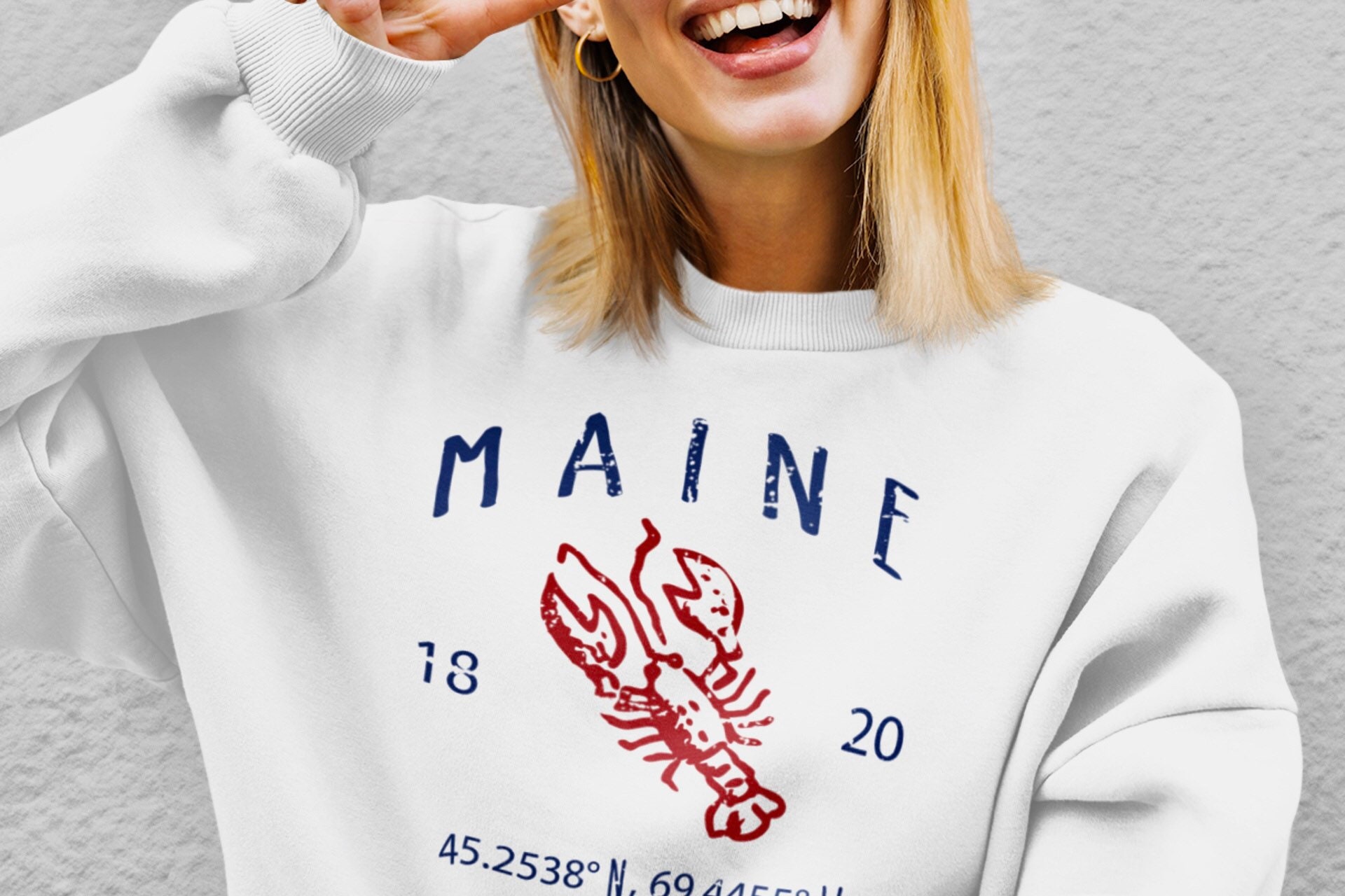 Maine Lobster Unisex Sweatshirt | Maine Vintage Style
