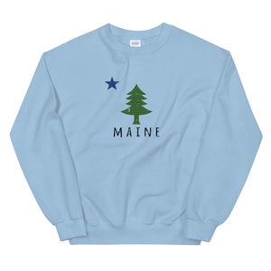 Maine Unisex Sweatshirt | Maine Vintage Style 1901 Flag Crewneck Sweatshirt | Maine Gift | Maine Clothing | State Flag | Maine Shirt
