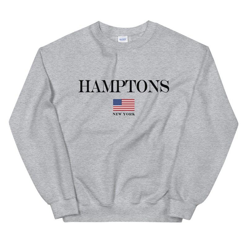 The Hamptons New York Sweatshirt Hamptons NY American Flag Etsy