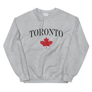 Sudadera unisex de Toronto / Sudadera con cuello redondo y diseño vintage de hojas de arce de Toronto, Canadá / Camisa de Toronto / Manga larga de Toronto / Regalo de Toronto