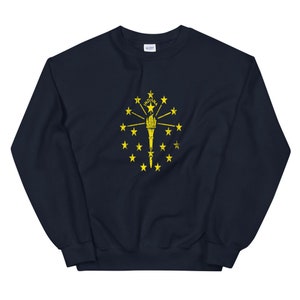 Indiana State Flag Vintage Style Unisex Crewneck Sweatshirt | IN | Indian Shirt | Indiana Shirt | Indiana Gift | Student Gift