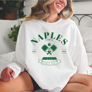 Naples Pickleball Sweatshirt, Florida Crewneck, Gift for Pickleball Player, Cozy Sports Pullover