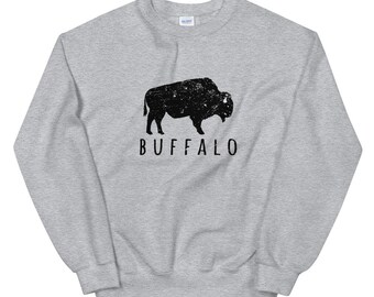 Buffalo Unisex Sweatshirt | Buffalo New York Vintage Style Crewneck Sweatshirt | Buffalo Shirt | Buffalo Gift | Buffalo Clothing