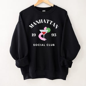 Manhattan Social Club Sweatshirt: Unisex Vintage Style Crewneck