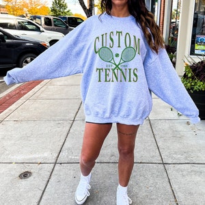 Custom Tennis Sweatshirt Customizable Crewneck Gift For Tennis Enthusiast