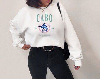 Cabo San Lucas Vintage Style Unisex Sweatshirt | Cabo Marlin Rundhalsausschnitt