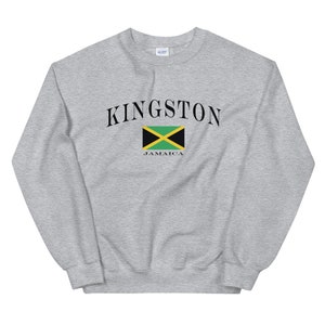 Kingston Jamaica Unisex Sweatshirt | Kingston Jamaica Bandeira Vintage Estilo Crewneck Sweatshirt | Kingston Shirt | Kingston Gift