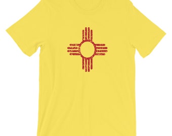 New Mexico Vintage Style State Flagge Kurzarm Unisex Shirt | New Mexico Geschenk | New Mexico Flagge | New Mexico T-shirt