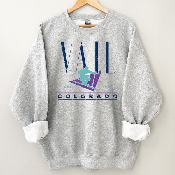 Vail Vintage Style Unisex Sweatshirt | Vail Ski Rundhalsausschnitt | Vail Skiurlaub | Vail Pullover