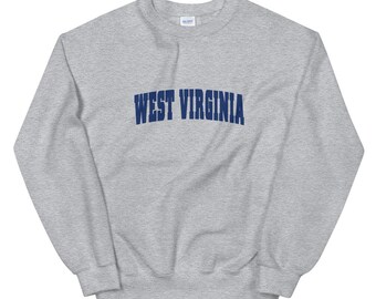 West Virginia Sweatshirt | West Virginia Large Logo | West Virginia Shirt | West Virginia Gift | WV | West Virginia State | Mountaineers
