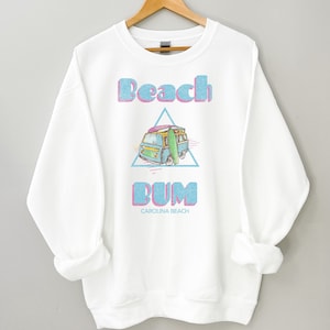 Carolina Beach Beach Bum Unisex Sweatshirt | Carolina Beach Vintage Style Distressed Crewneck | Carolina Beach Shirt