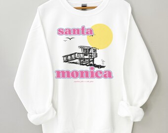 Vintage 90's Santa Monica California Sweatshirt Half Zip