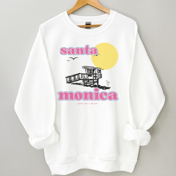 Santa Monica Sweatshirt | Santa Monica Vintage Stil Rundhals | Santa Monica Pullover