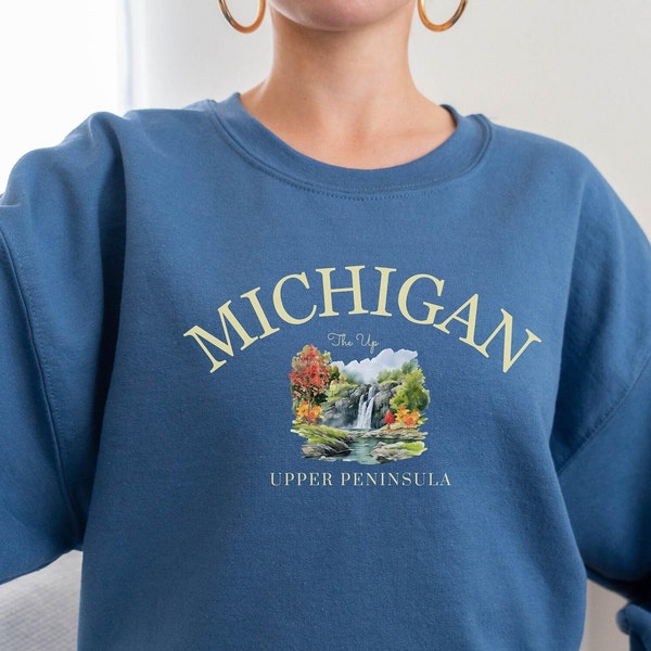 Michigan Upper Peninsula Sweatshirt, The U.P., Cozy Pullover Crewneck Sweater, Unisex Jumper