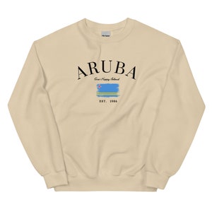Aruba Flag Sweatshirt Island Crewneck Beach Pullover Vacation Keepsake Souvenir Gift