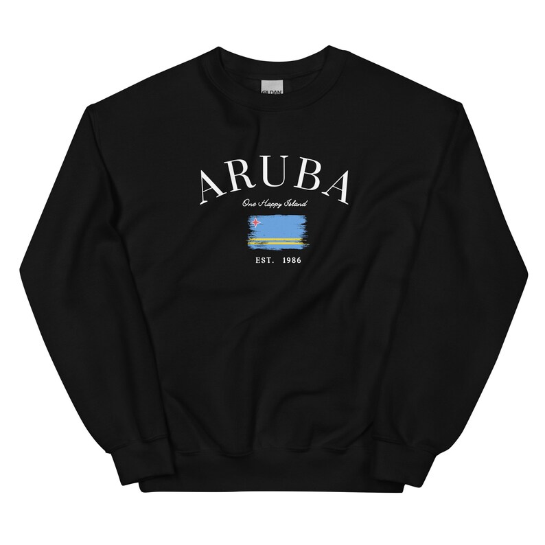 Aruba Flag Sweatshirt Island Crewneck Beach Pullover Vacation Keepsake Souvenir Gift