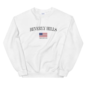 Beverly Hills Sweatshirt | Beverly Hills 90210 Unisex Shirt | Beverly Hills American Flag Crewneck | Beverly Hills Gift | Los Angeles