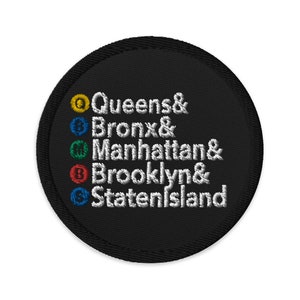 New York Borough Subway Patch | NYC SubwayI Iron On Patch | New York Ampersand Sew On Patch