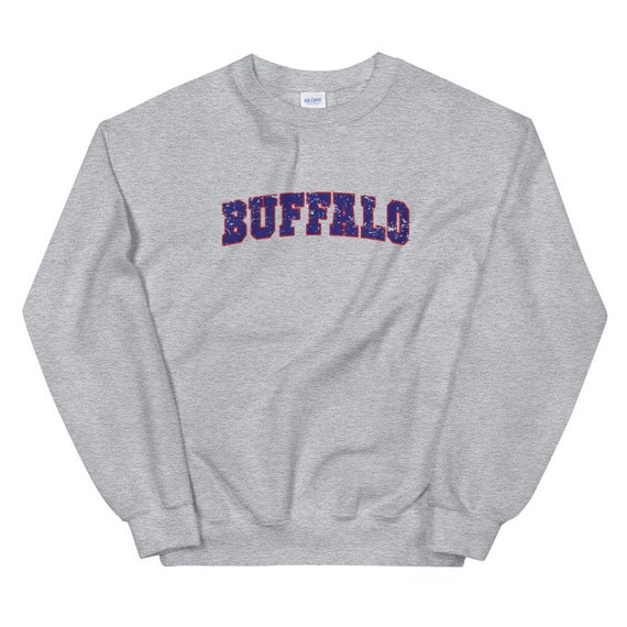 Buffalo Ny T Shirt - Varsity Style Blue Text Buffalo Ny T Shirt - Varsity Style Blue Text