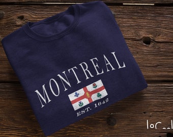 Montreal Vintage Style Unisex Sweatshirt | Montreal Flag Crewneck