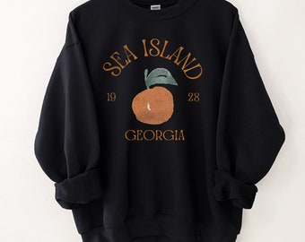 Sea Island Georgia Peach Sweatshirt: Unisex Vintage Style Crewneck