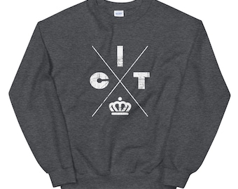 Charlotte North Carolina Crossed Crown Logo Unisex Crewneck Sweatshirt | Charlotte NC Vintage Style Shirt | Charlotte Gift | 704 | CLT