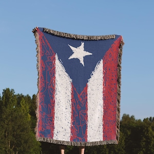 Puerto Rico Flag Woven Blanket Puerto Rican Pride And Heritage Throw Tapestry Heartfelt Gift