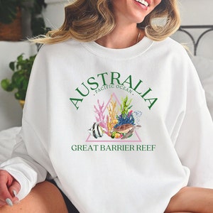Great Barrier Reef Sweatshirt, Australia Crewneck, Marine Life Biology Sweater, Cozy Pullover Jumper