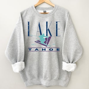 Lake Tahoe Ski Sweatshirt | Lake Tahoe Vintage Style Unisex Crewneck | Lake Tahoe Gift