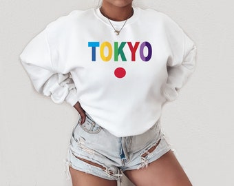 Tokyo Sweatshirt | Tokyo Monochromatic Crewneck | Vintage Style Tokyo Flag Shirt | Tokyo Gift