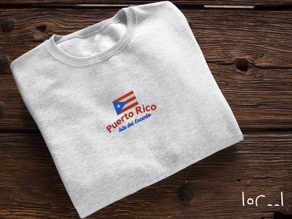 Puerto Rico Embroidered Sweatshirt: Vintage Isla Del Encanto Crewneck