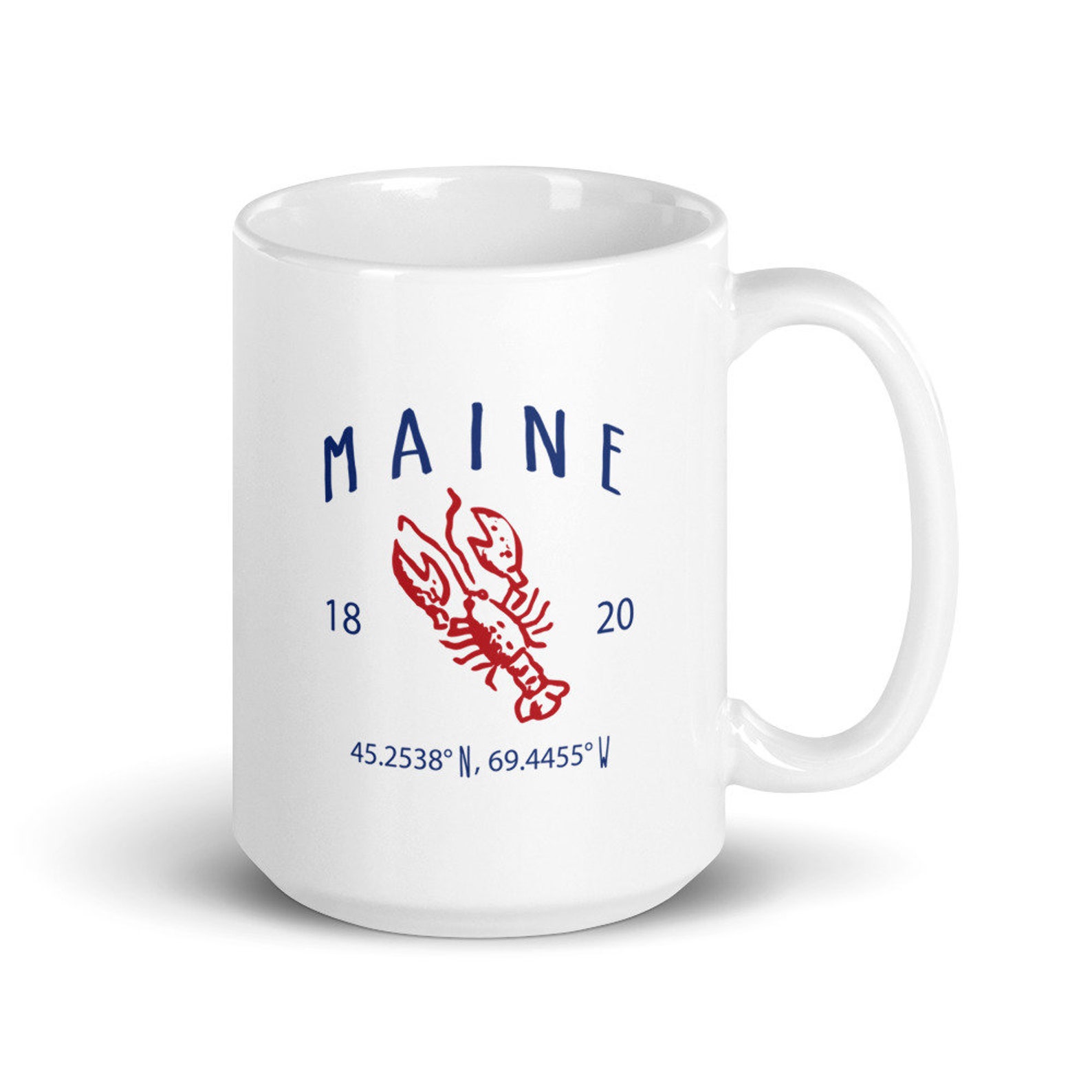 Maine Lobster Mug Maine Gift Mug Travel Gift Etsy